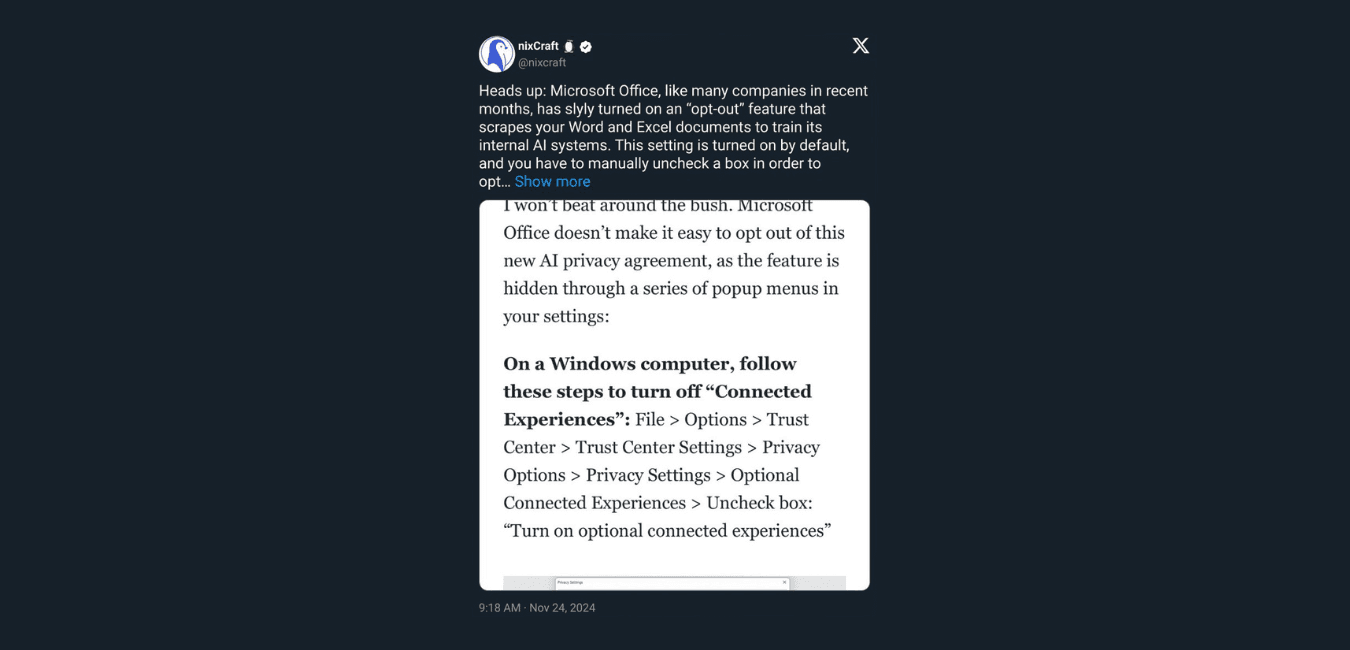 Microsoft Considers AI Training on User Data